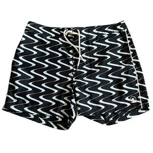 Dandy Del Mar Men’s The Riviera Swim Trunks Sz 31 Onyx White Tidal Stripe EUC